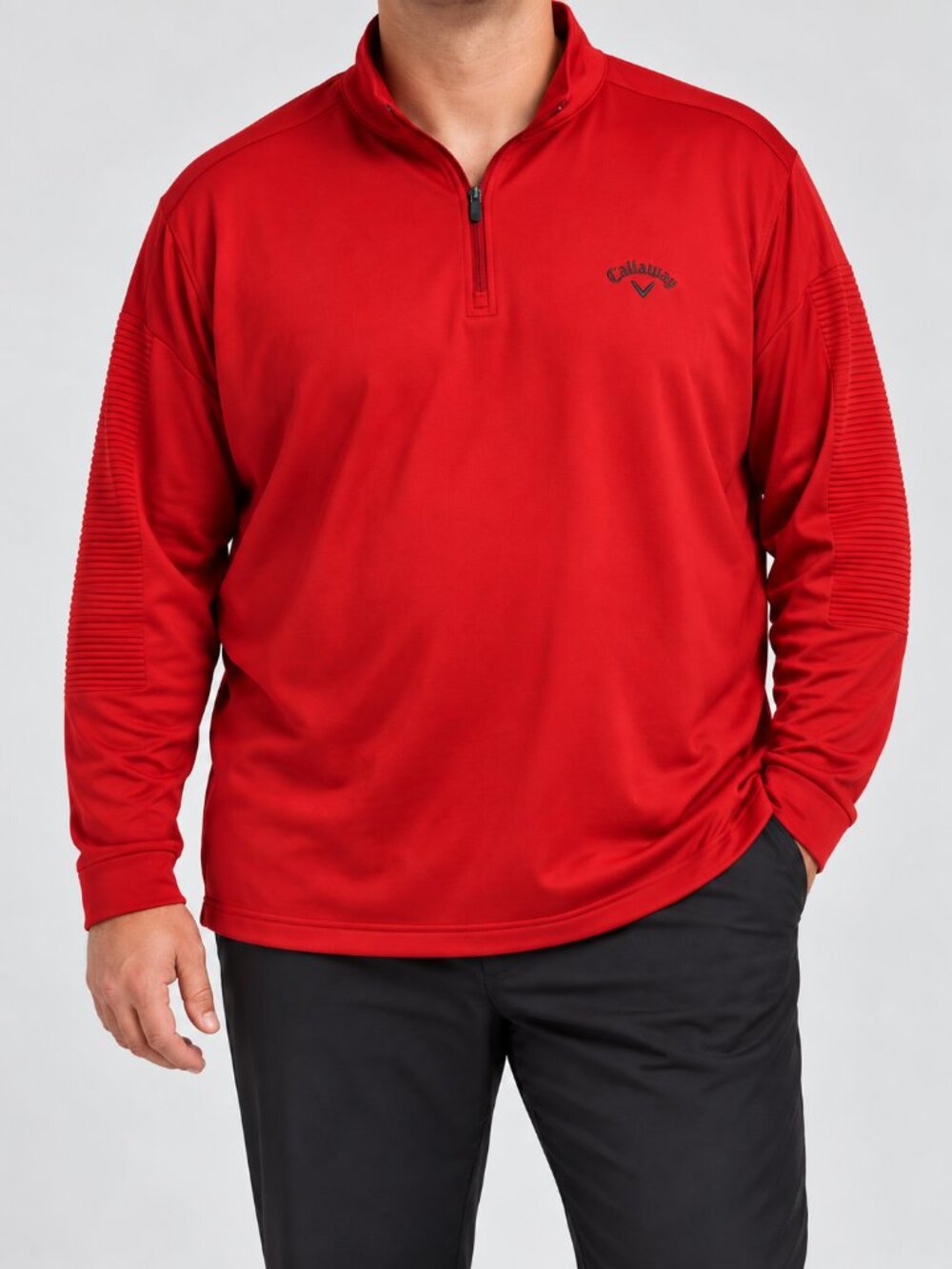 Callaway Men’s 3XLT Red Quarter Zip Golf Pullover Ribbed Sleeves